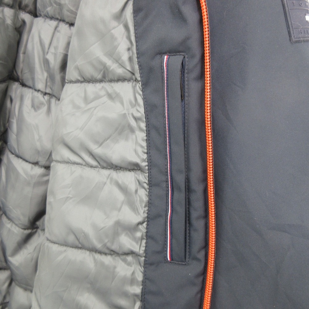 Tommy Hilfiger Men's Jacket L TH Flex Bomber Hooded Full Zip Insulated Navy - Picture 13 of 14